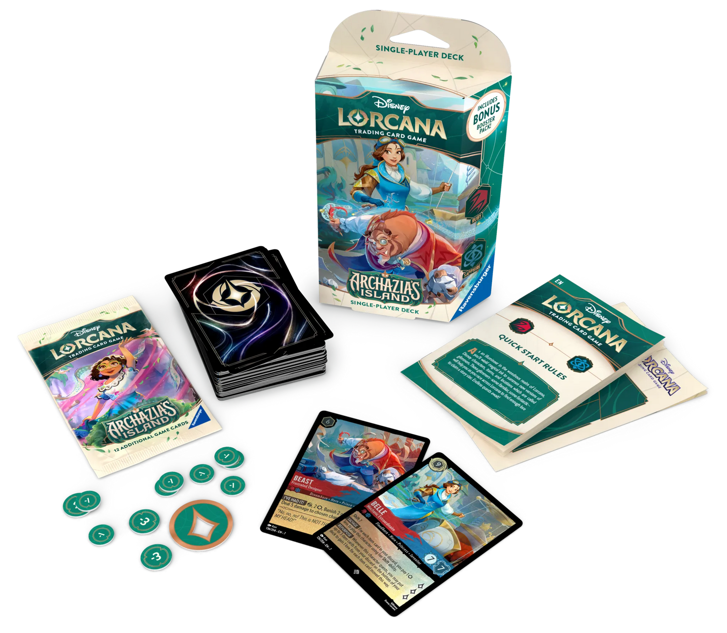 Disney Lorcana Archazias Island Starter Decks Display Englisch Belle Beast