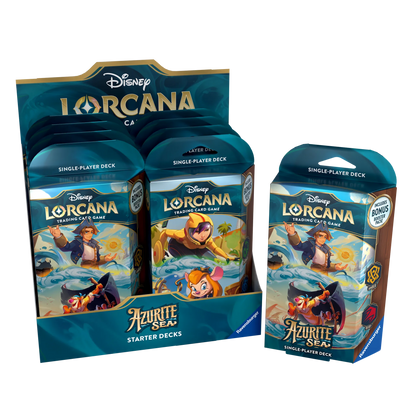 Disney Lorcana Azurite Sea Starter Decks Display Englisch Jim Hawkins Tigger Go Go Tomago Trixi