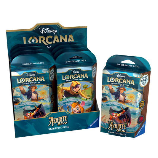 Disney Lorcana Azurite Sea Starter Decks Display Englisch Jim Hawkins Tigger Go Go Tomago Trixi