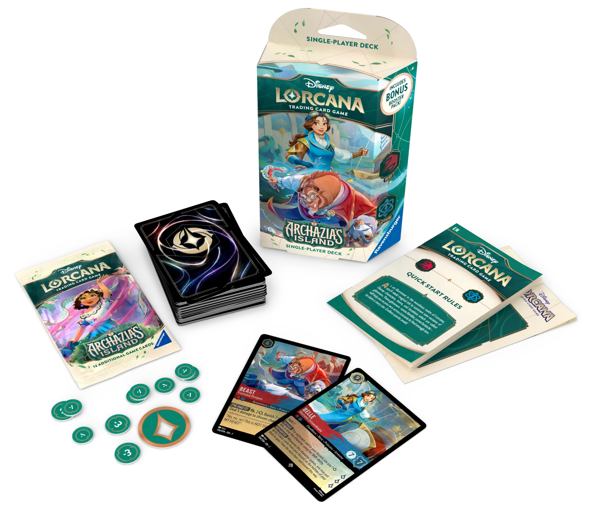 Disney Lorcana Archazias Island Starter Decks Display Englisch Belle Beast 
