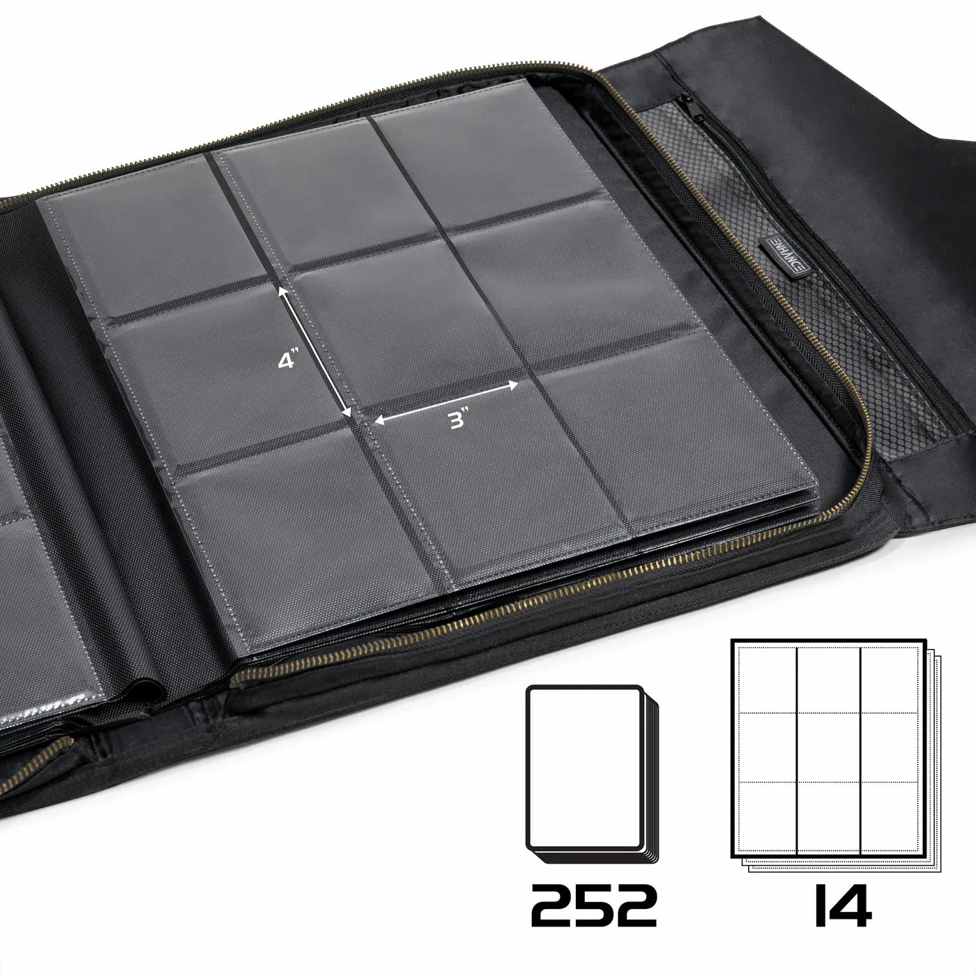 ENHANCE - Standard Toploader Binder 252 Sammelkarten-Ordner - Schwarz