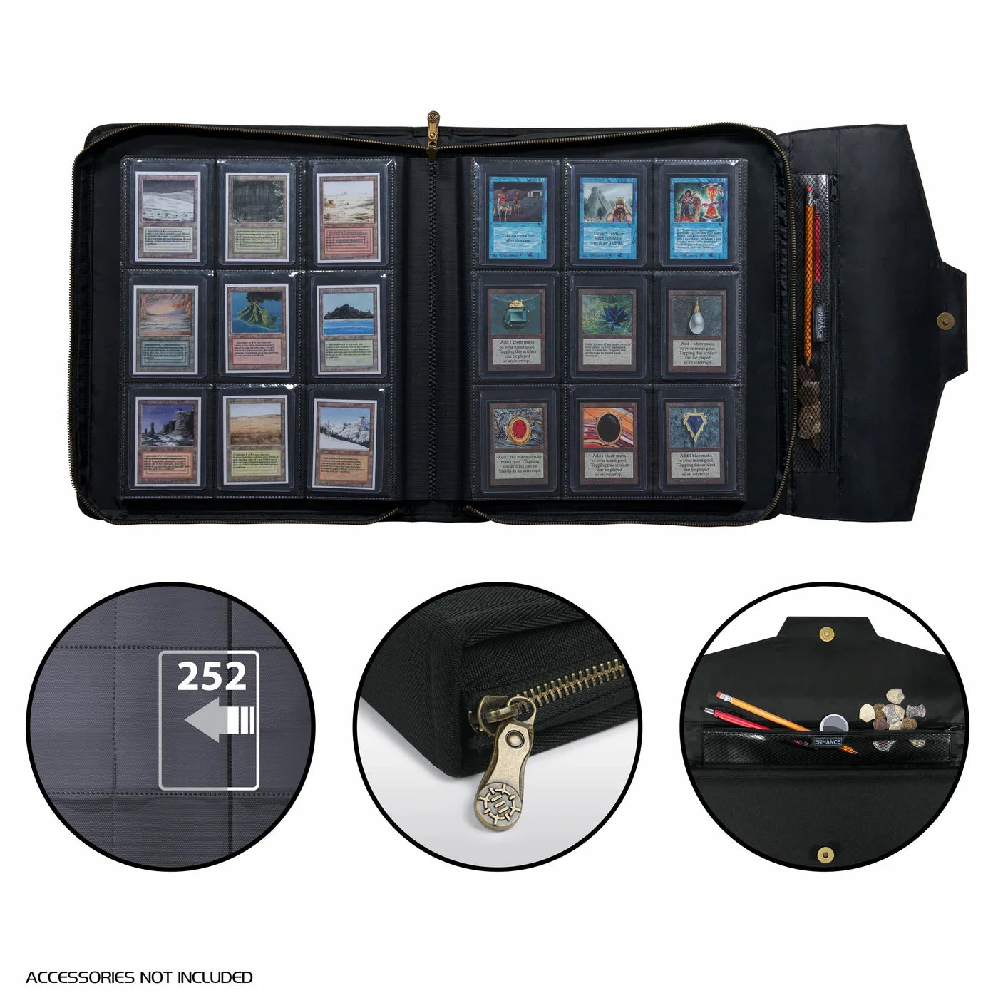 ENHANCE - Standard Toploader Binder 252 Sammelkarten-Ordner - Schwarz