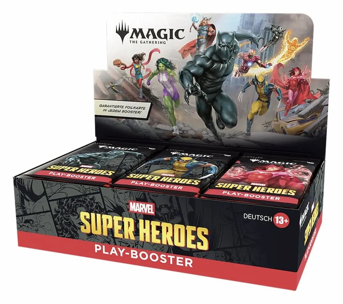 Magic: The Gathering - Marvel Super Heroes Play Booster Display - 30 Booster - Deutsch