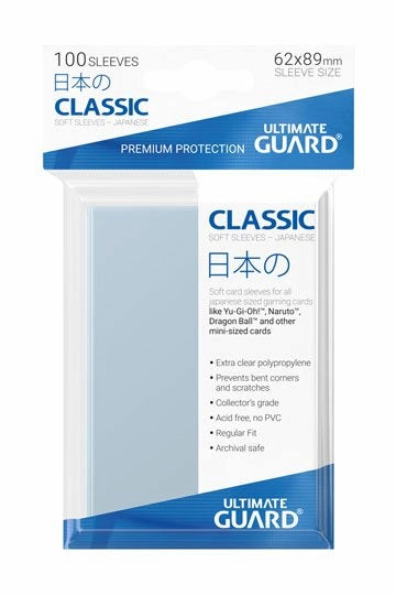 Ultimate Guard - Classic Sleeves - 100 Hüllen - Durchsichtig - Japanese Size 62 x 89 mm