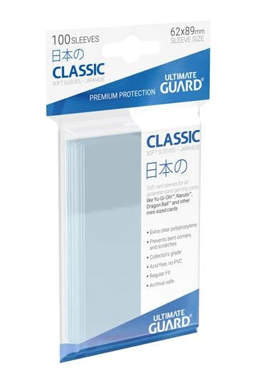 Ultimate Guard - Classic Sleeves - 100 Hüllen - Durchsichtig - Japanese Size 62 x 89 mm