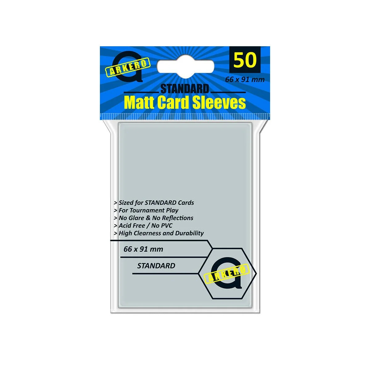 Arkero-G Matt Card Sleeves - Durchsichtig - 50 Hüllen - Standardgröße 66 x 91 mm