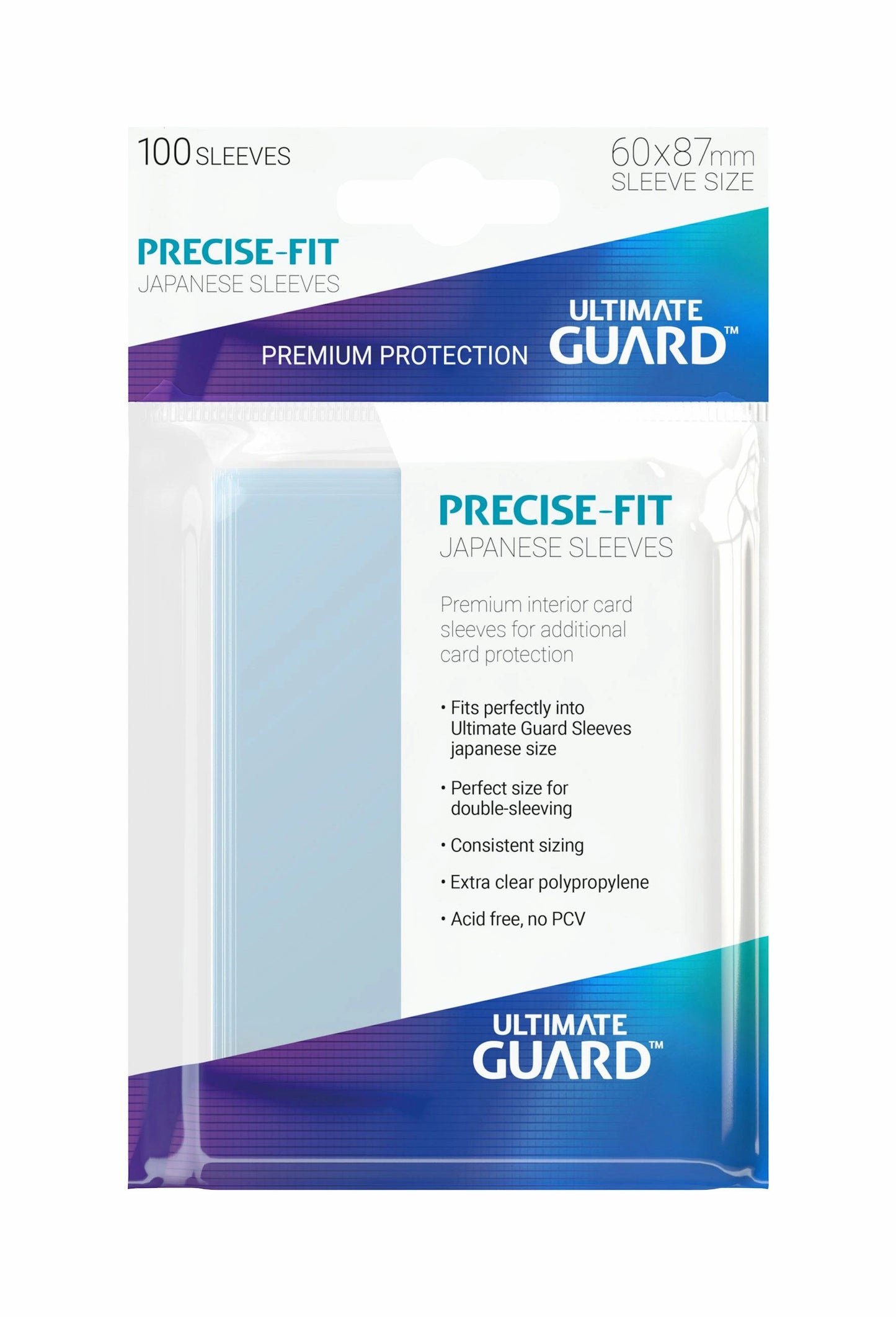 Ultimate Guard - Durchsichtig - 100 Hüllen - Inner Sleeves - Japanese Size 60 x 87 mm